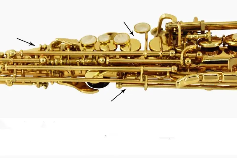 Straight soprano saxophone Bb Tune music instrument professional level playing with Case. mouthpiece. Reed