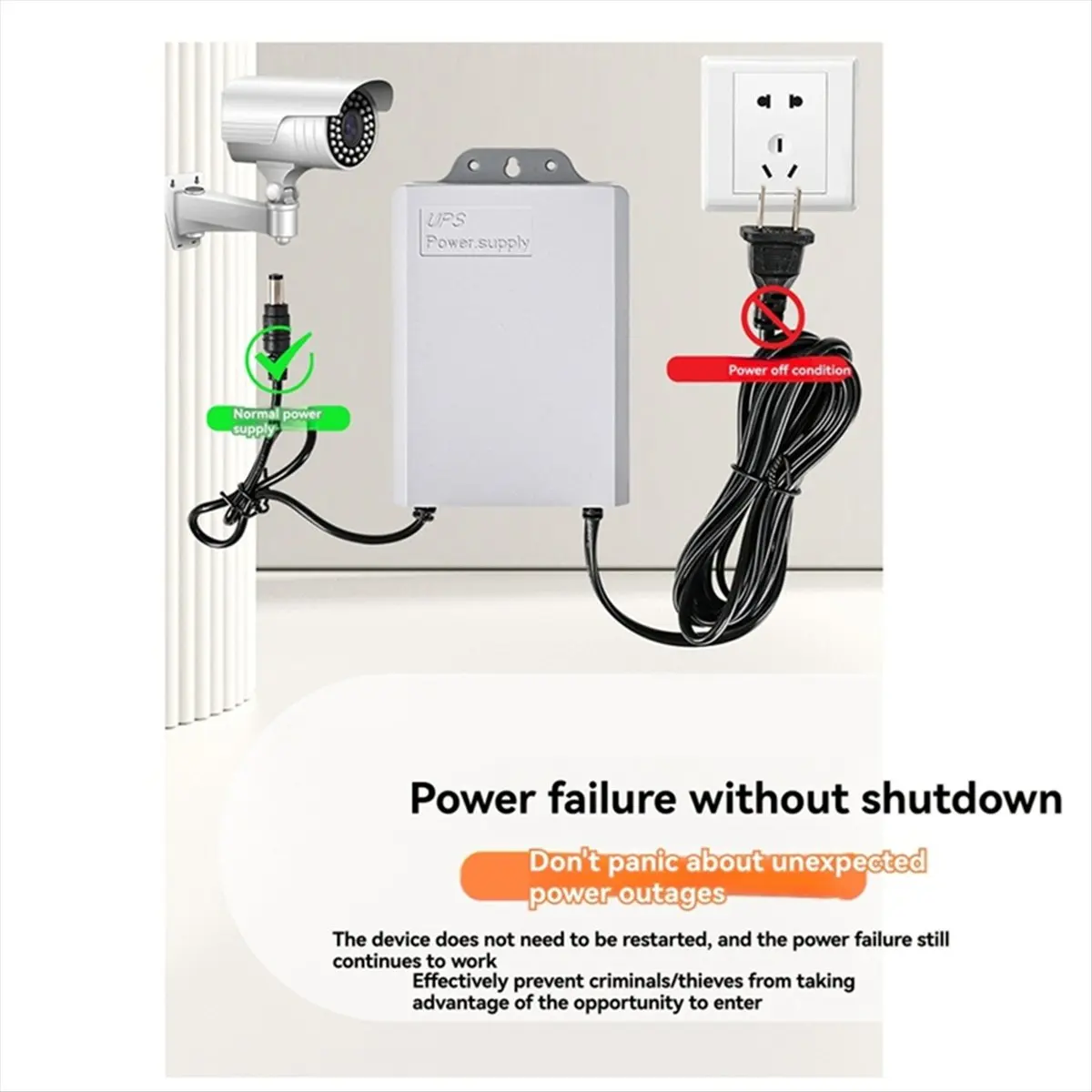 12V-2A UPS Power Supply for WiFi Router Modem Security Camera for Power Outages AU Plug