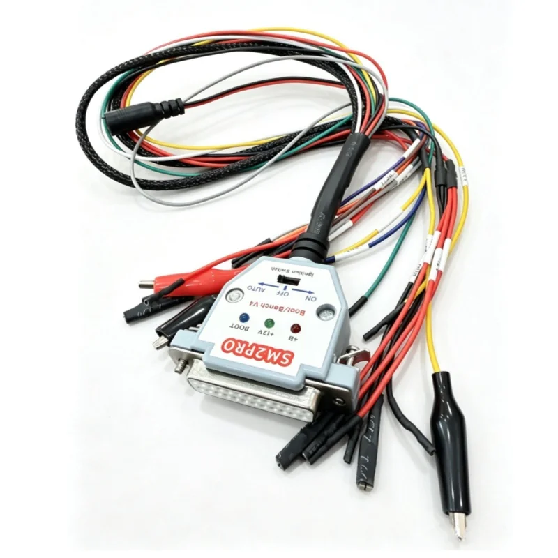 SM2 PRO J2534 VCI Bench Pinout Cable DB25 3 LED Ignition Switch ECU Read Write Programming Cable For PCMFlash ECU Tool