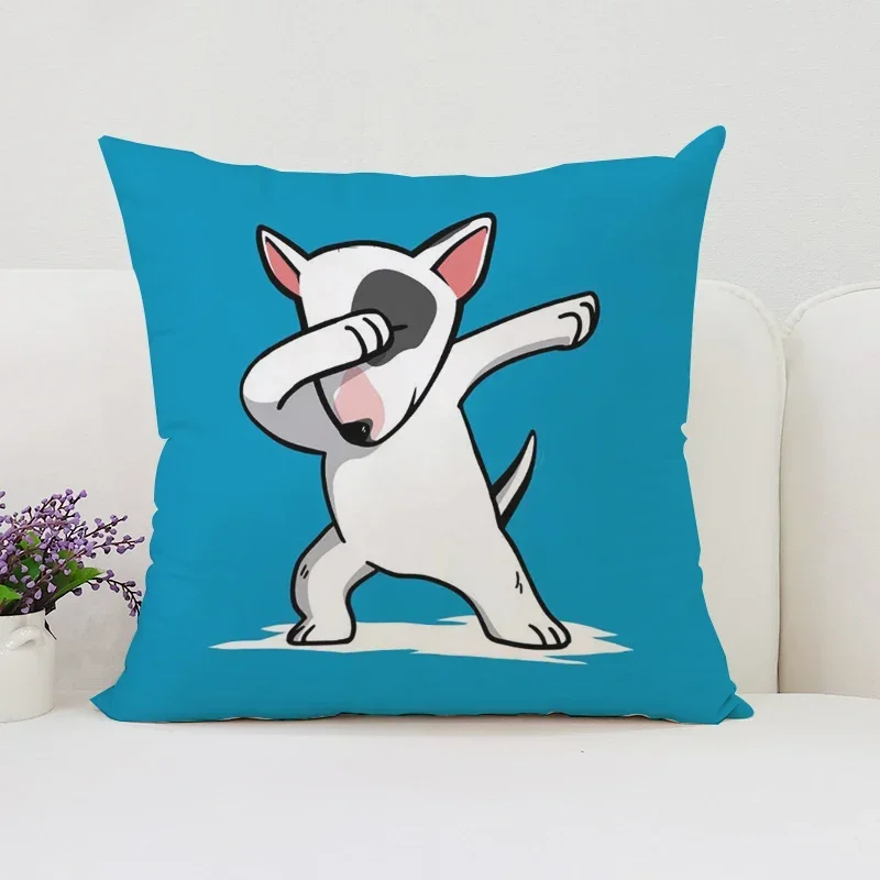 Cushion Cover 45x45 Bull Terrier Art Pillow Cases Decorative Pillows Covers Pillowcase Cushions Home Decor Car Decoration Sofa