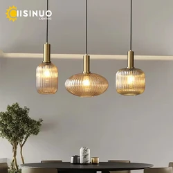 Vintage Retro Colorfull Glass Pendant light Creative Hanging Chandelier Bedside Lamp E27 for Home Living room Island Kitchen Dec