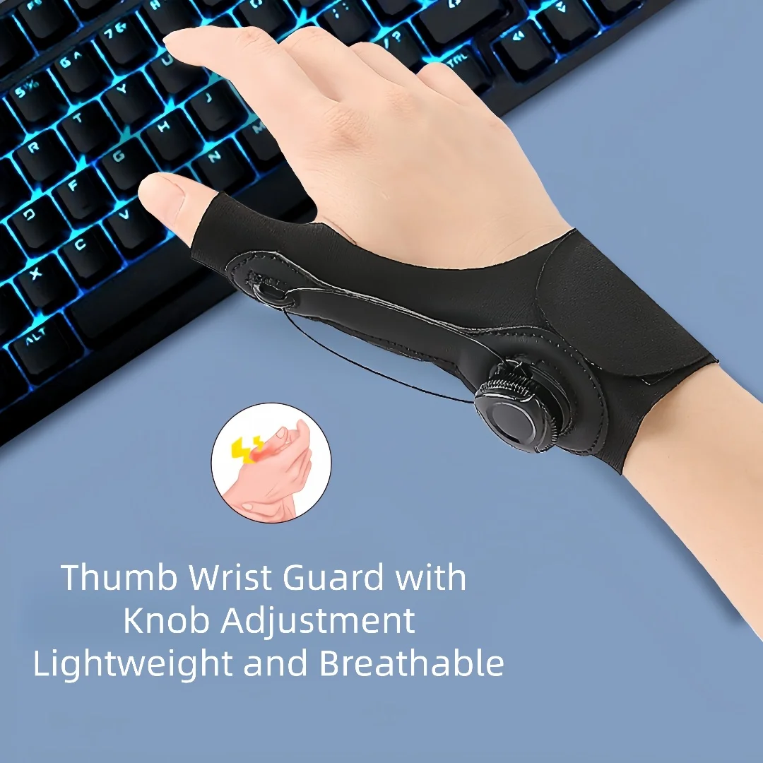 Knob Adjustable Thumb Wrist Support Wrist Brace Wrist Protector Thumb Stabilizing Sleeve Splint for Carpal Tunnel Pain Relief