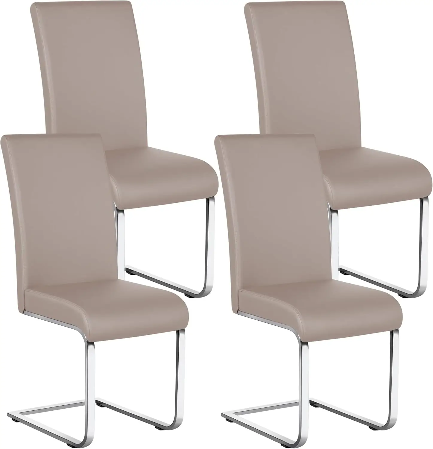 

Dining Chairs Set of 4 Modern Faux Leather Upholstered Dining Room Chairs with High Back and Metal Chrome Legs for Kit