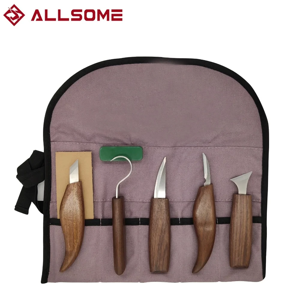 8pcs Wood Carving Kit Wood Carving Tools Hand Carving Knife Set with Needle File Wood Spoon Carving Kit for Beginners Whittling