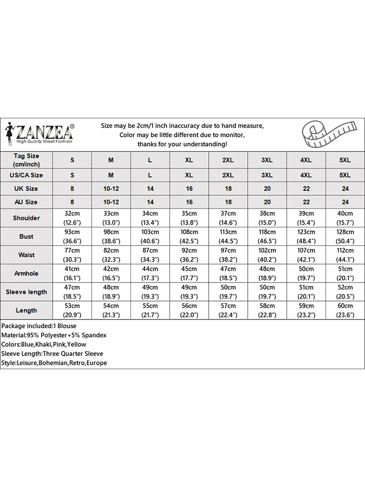 2025 ZANZEA Summer Printed Shirt Elegant Women Square Neck 3/4 Sleeve Blouses Bohemain Stylish Holiday Tops Casual Work Blusas