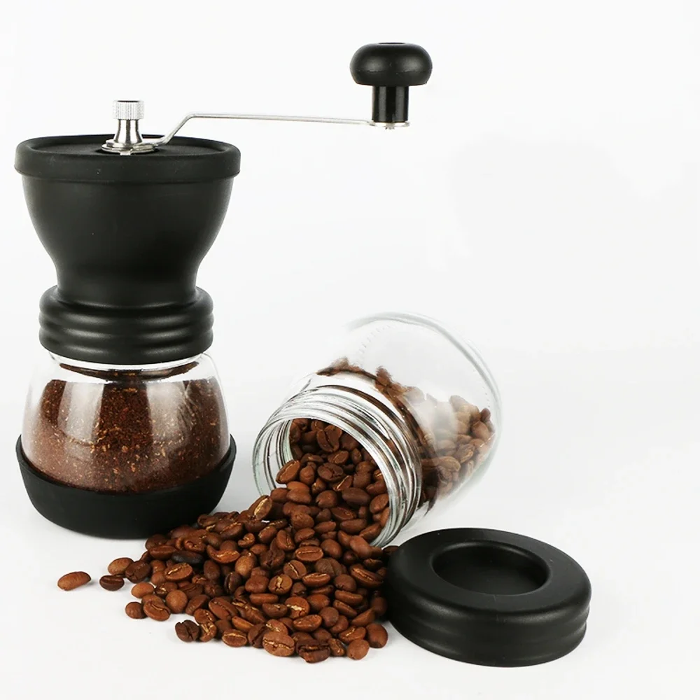 

Manual Grinding Coffee Beans Ceramic Burr Grinder Coffee Grinder with Sealed Can