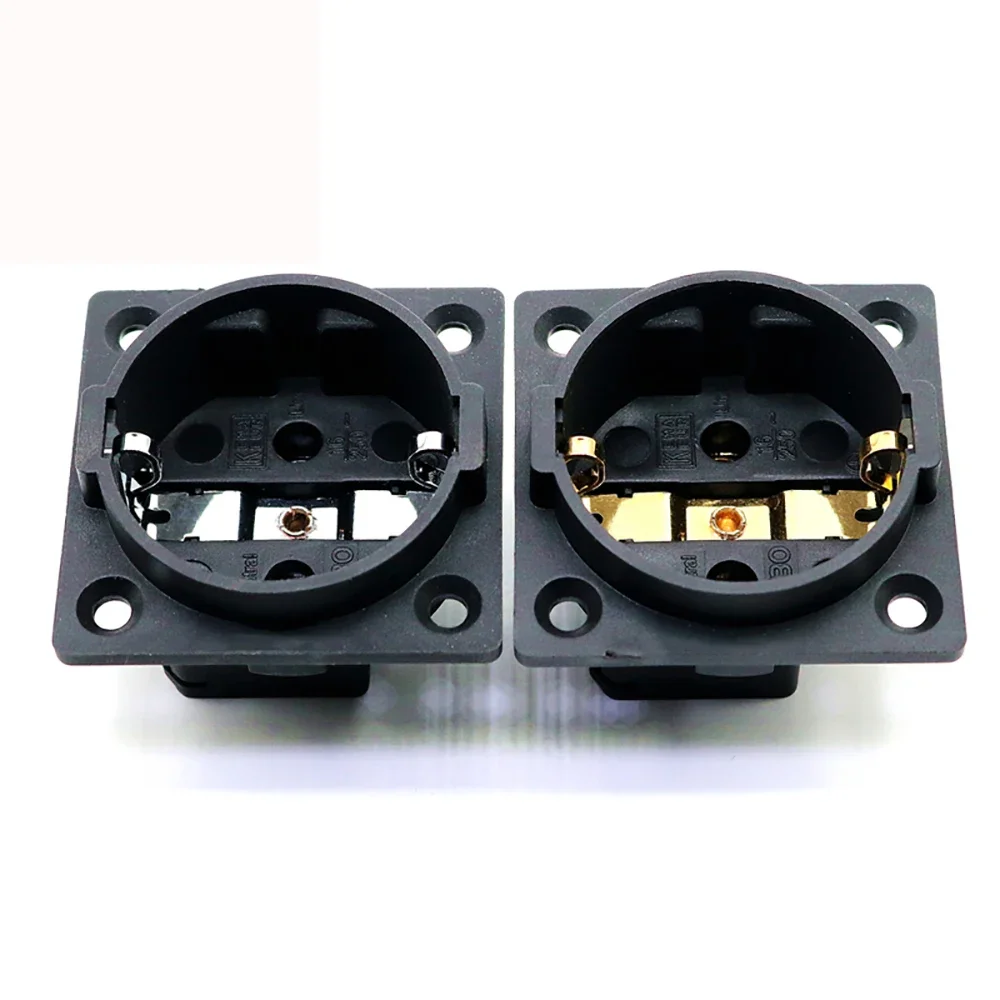 1 pièce presse-étoupe 03G plaqué rhodium/or, melon al AC 250V 16A EU Euro Schuko 2 broches IEC, adaptateur d'entrée, prise d'alimentation audio Hifi, prise de châssis