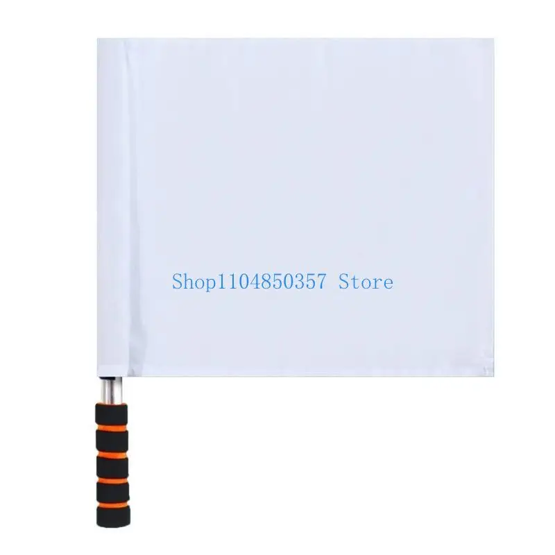 

652F Sports Referee Flags Stainsless Steel Hand Signal Flags Training Sports Flags with Sponges Handle for Volleyballs Football