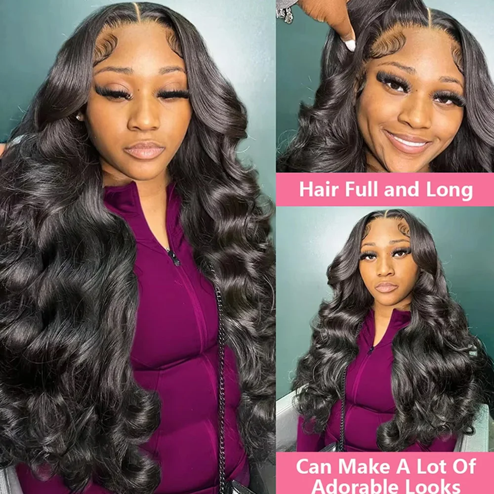 30 بوصة 13x4 الدانتيل الجبهة الباروكات شعر الإنسان 220 الكثافة الجسم موجة HD الدانتيل الجبهة الباروكات شعر الإنسان قبل قطعها الطبيعية الأسود غلويليس F #3