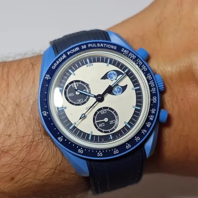 2025 Fashion Man Watch Moon Joint Space Moon Mission Six-hand Chronograph Quartz Men's and Women's Watches