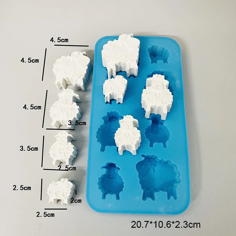 Sheep Silicone Mold For Soap Making Cartoon Animal Chocolate Ice Cube Candy Cake Decoration Crayon Wax Melts Art Craft Kitchen