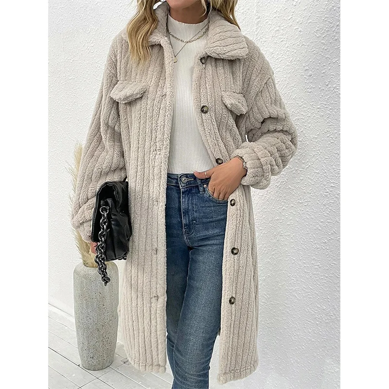 Autumn Winter Fashion Harajuku All Match Coats Lady Thick Outerwear Loose Jackets Casual Female Clothes Long Sleeve Tops Women