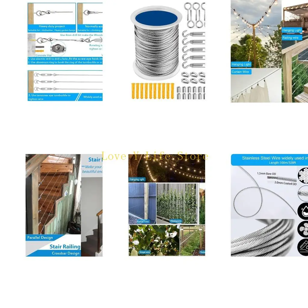 

L74C модернизированная кабель из нержавеющей стали подвесная подвеска для садовой проволоки для ограждения садовой проволоки и