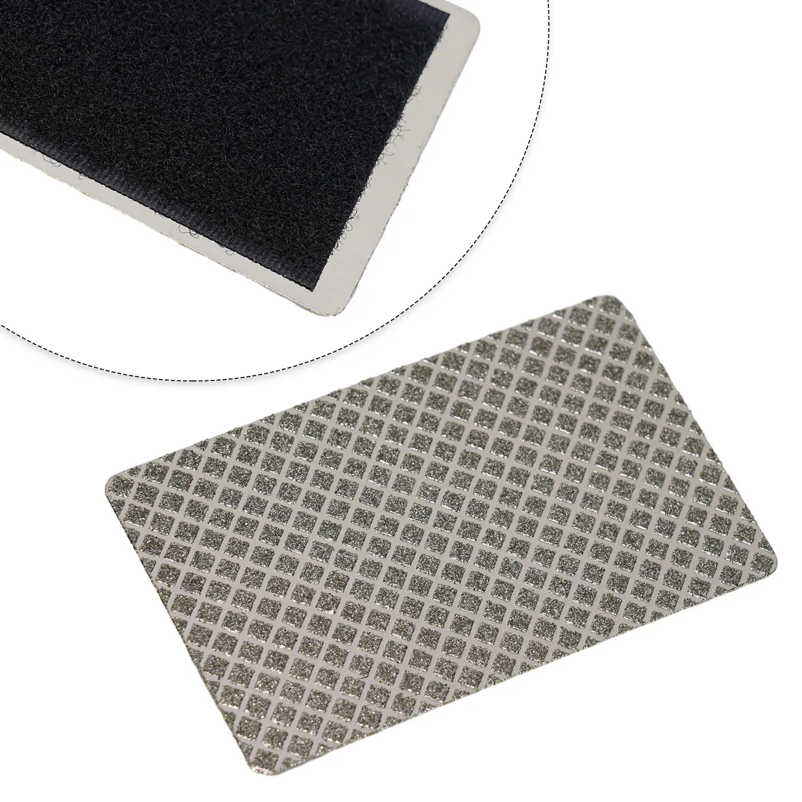 Stone Sheet Diamond Sharpener Lightweight Nickel Plated Diamond Hook&Loop Sharpening Stone Sheet 1 Pc 90×55×2.5mm