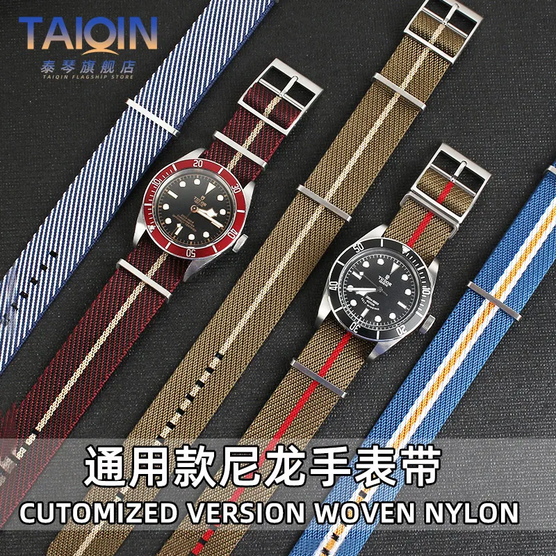 For Tudor Rudder Omega Seahorse 300 Seiko Rolex  Watch Strap Soft Nylon Watchband 20 22mm Men Bracelet Band Accessories