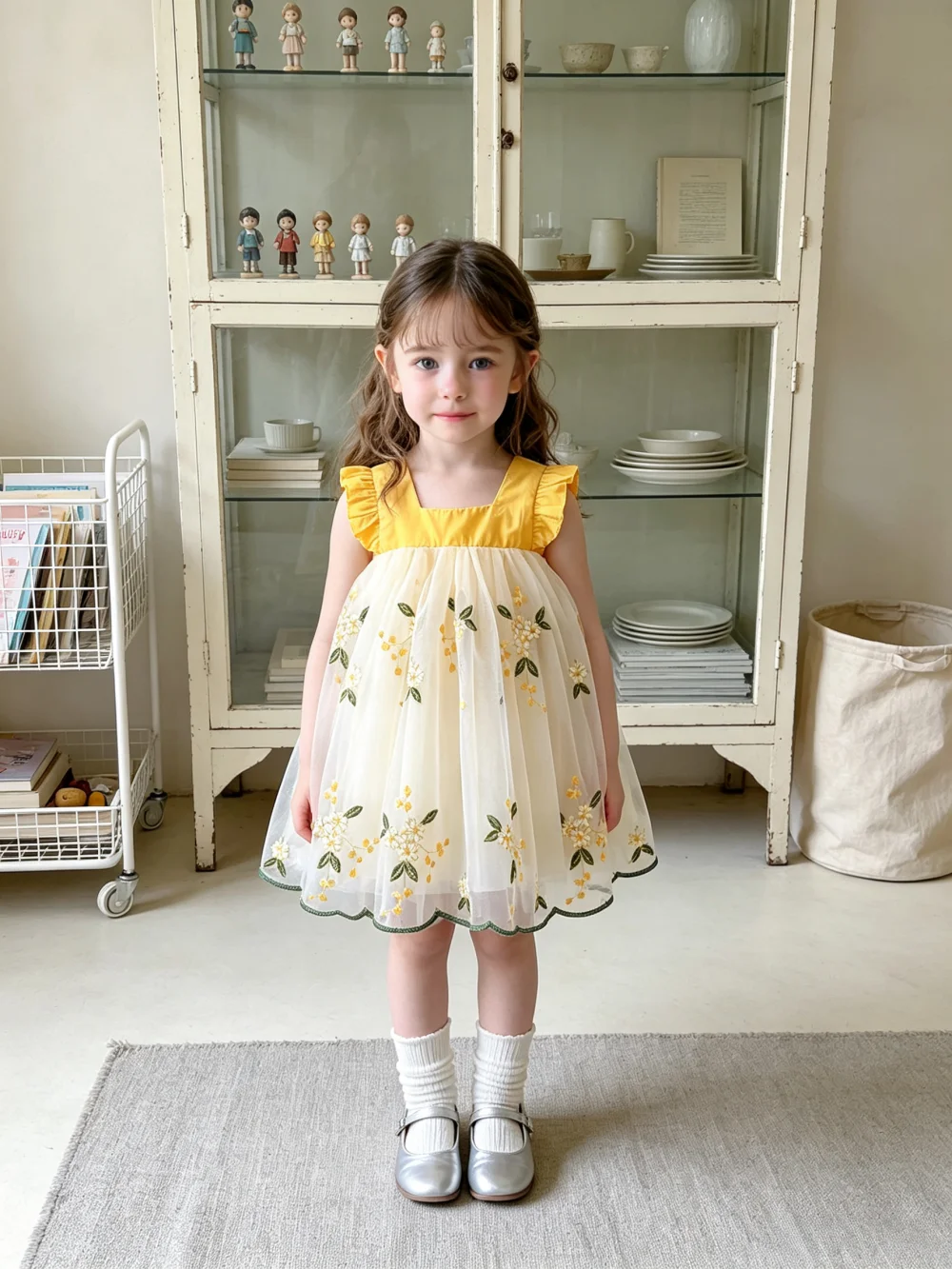 Girls' Dress Summer Floral Mesh Princess, Baby Girl Dress Sweet Princess Baby Dress Baby Girl Clothing