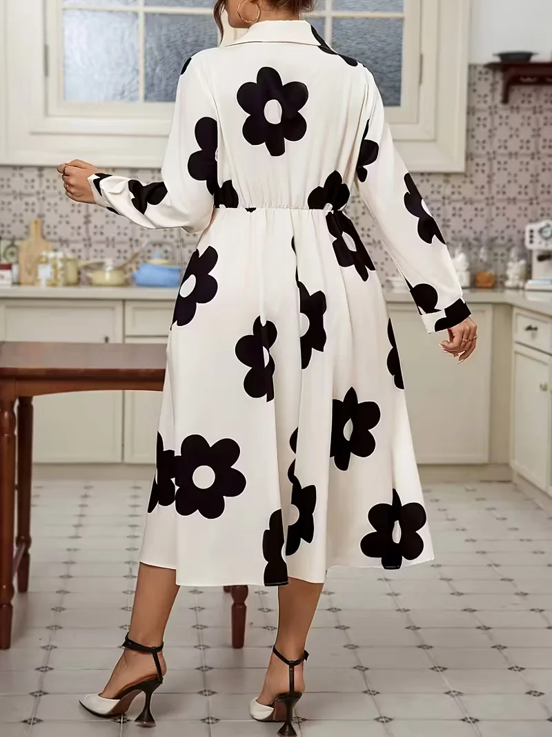 فساتين نسائية كاجوال ماكسي منقطة سادة رقبة على شكل V بدون أكمام وأكمام قصيرة فستان طويل مع جيوب #3