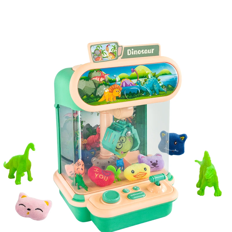 

STLF Customization Dinosaur Themed Mini Electric Clawing Doll Machine Children Electronic Educational Toys Arcade Grabbing Doll
