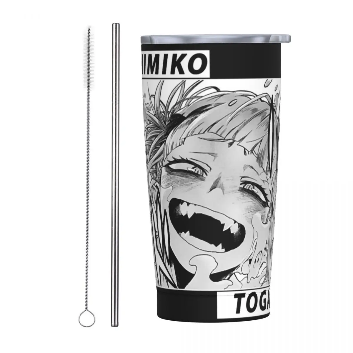 Himiko Toga Boku No My Hero Academia Stainless Steel Tumbler Vacuum Insulated Mug Thermal Cold Cup Straws With Lid 20oz