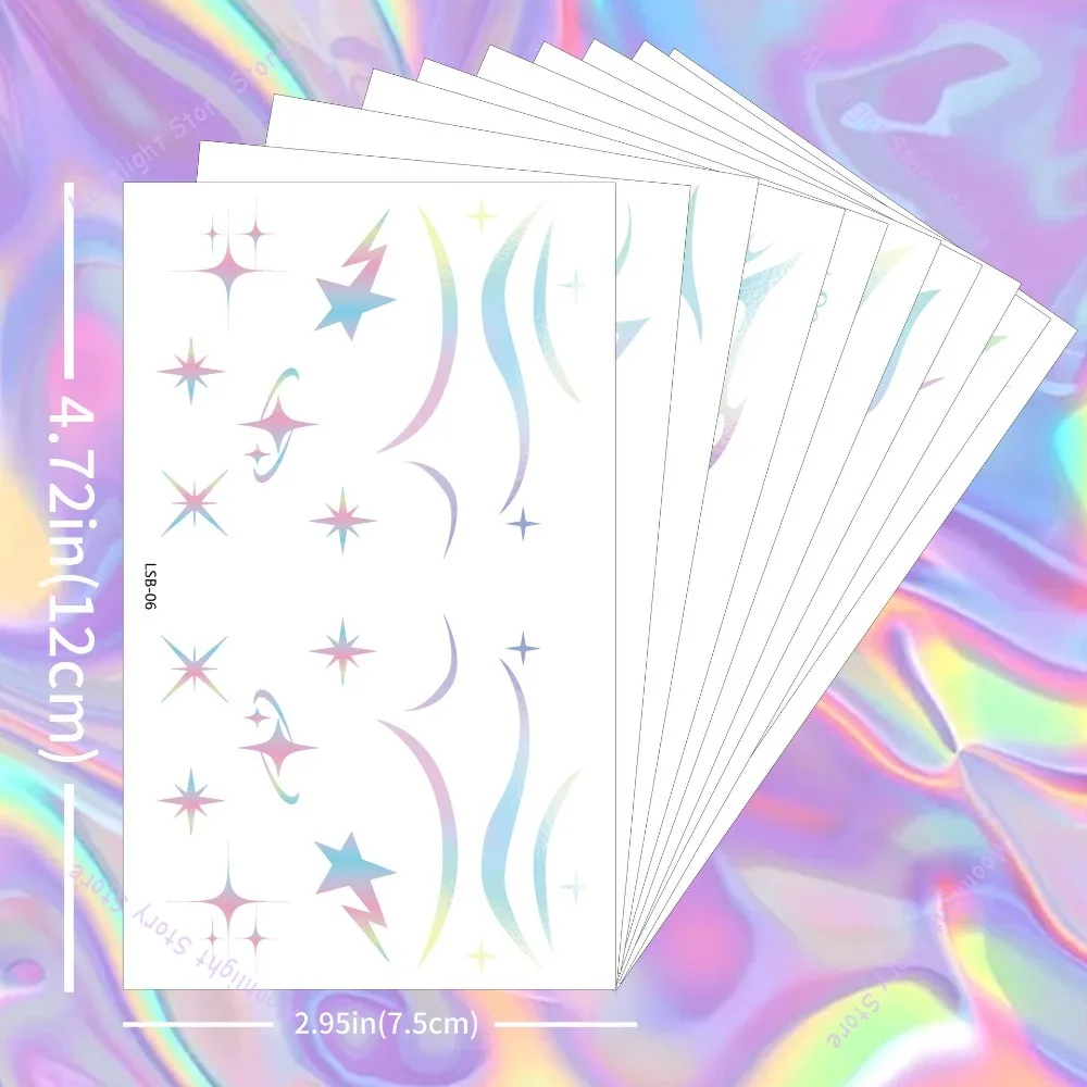 10 個のアイシャドウステッカー一時的な顔の眉毛ステッカーハロウィンカーニバルパーティーコスプレ音楽祭の装飾用