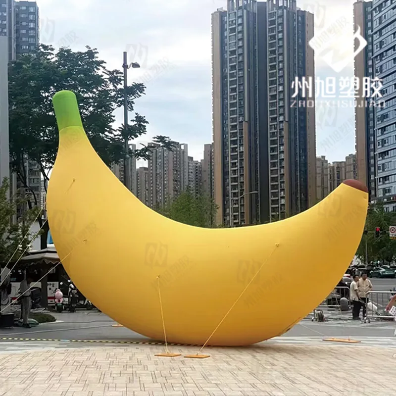 Inflatable banana air model customized fruit atmosphere layout of outdoor activities mall market store drainage decoration