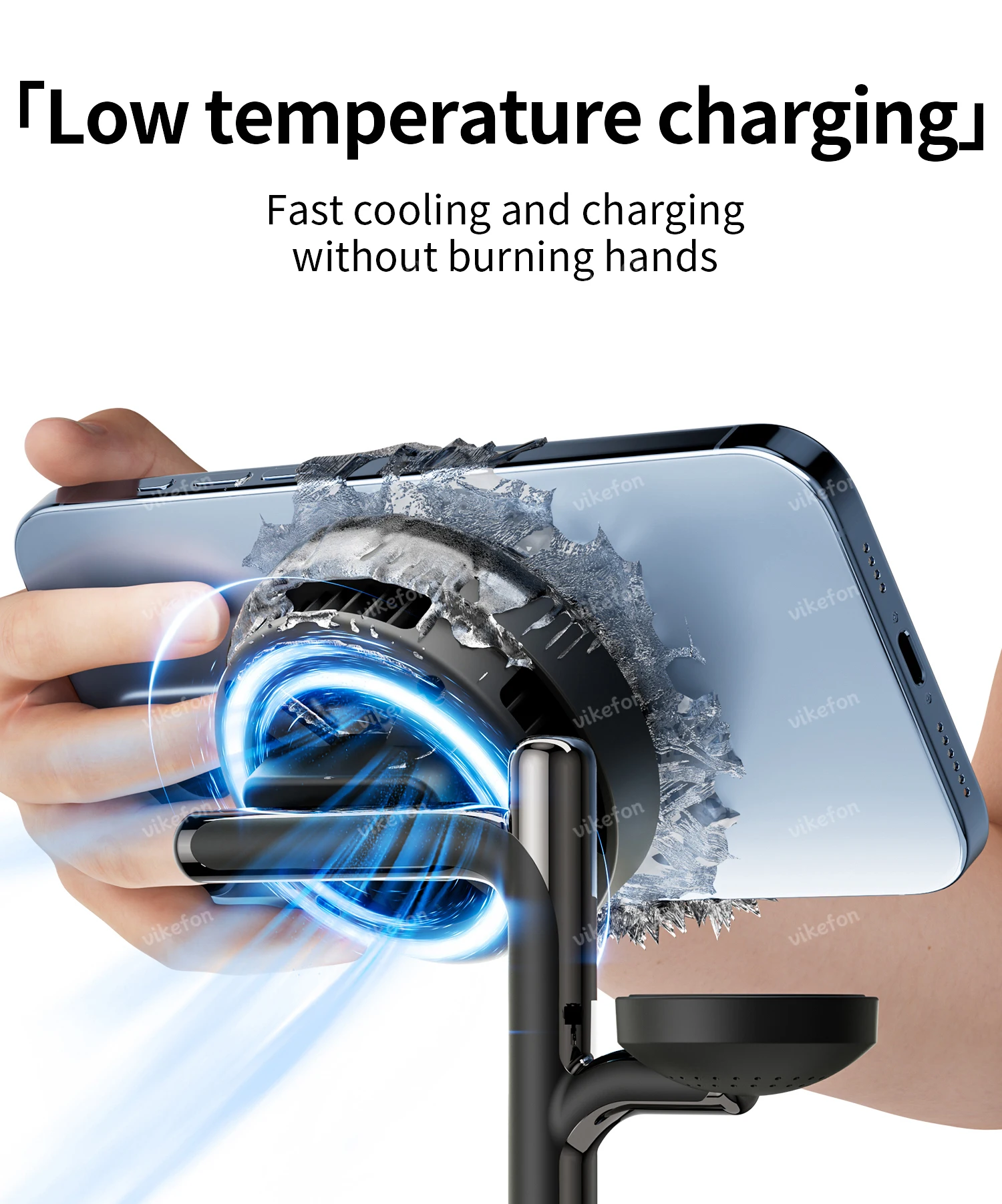Caixa de Som Bluetooth Sem Fio Qi2 25W com Resfriamento ICE e Carregador Magnético Sem Fio de Carregamento Rápido para Samsung, iPhone, Galaxy, Apple 