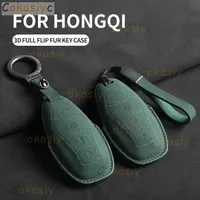 Car Key Case Cover  for FAW Hongqi H5 2021 2022 2023 2024  Hongqi H5 Suede Key Case for Car  for Hongqi Keyring