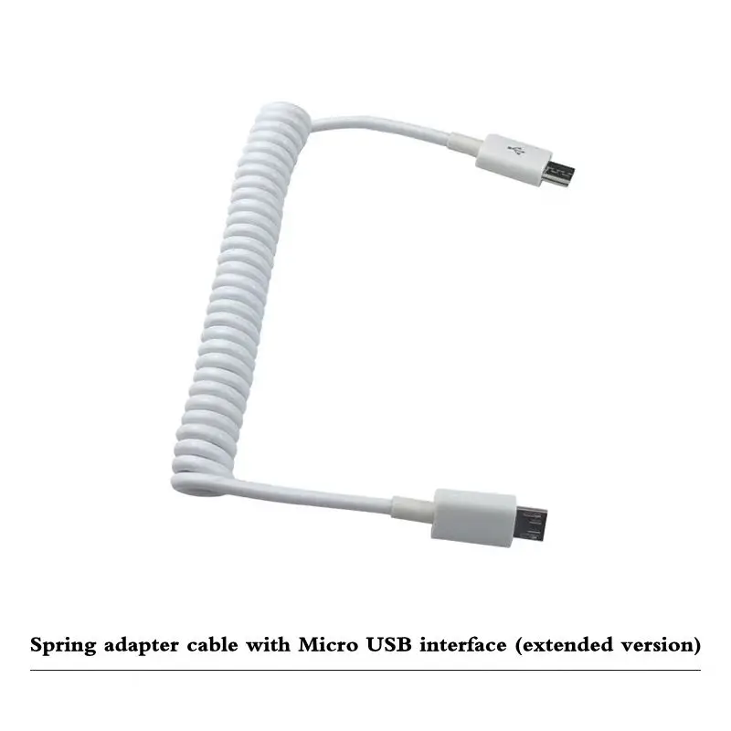 1m USB Cable, Telescopic Spring Cable, Mini Micro 5Pin Male to Male Extended Cable, 5-Core Cable for Mobile Phones and Tablets
