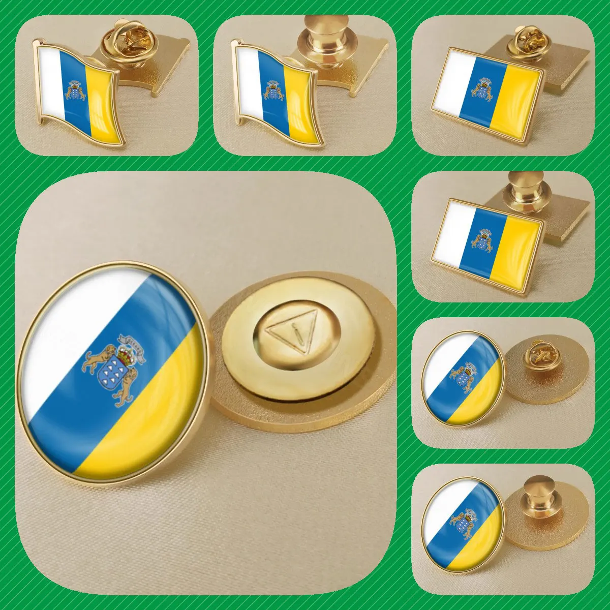 Canary Islands Autonomous Community of Spain Flag Brooches Badges Lapel Pins