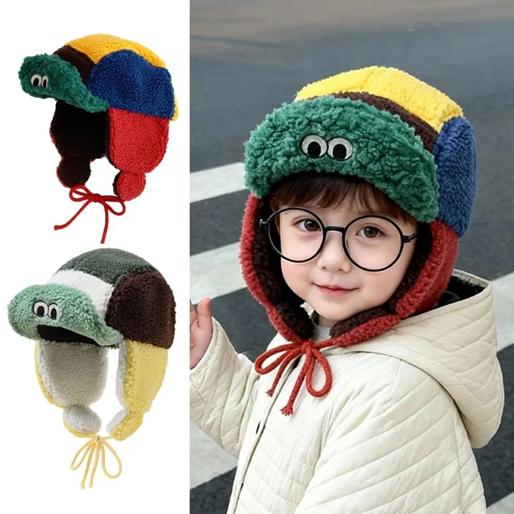 

Fashion Lamb Wool Warm Lei Feng Cap Korean Style Thickened Ear Protection Hat Soft Winter Warm Kids Flap Cap Cycling