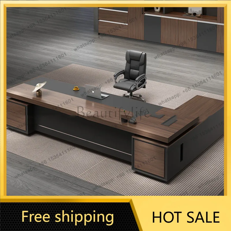 Minimalist Shelves Office Desk Space Saving Storage Reception Gadgets Office Desk Executive Wooden
