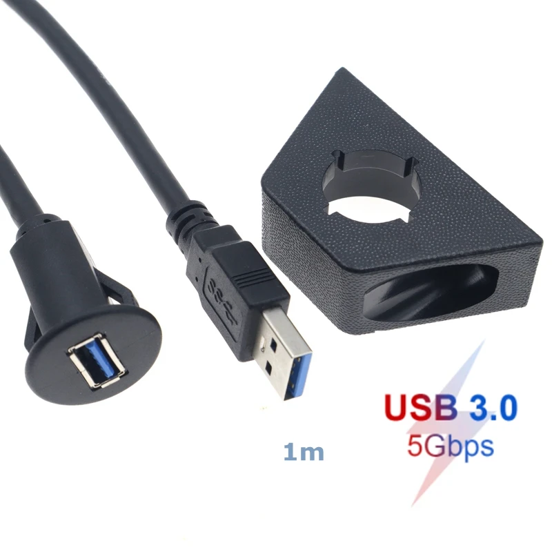 USB 3.0オス-メスフラッシュマウントパネル,ダッシュボードケーブル,防水,シールドホルダー,高速,車,オートバイ,ボート,新品