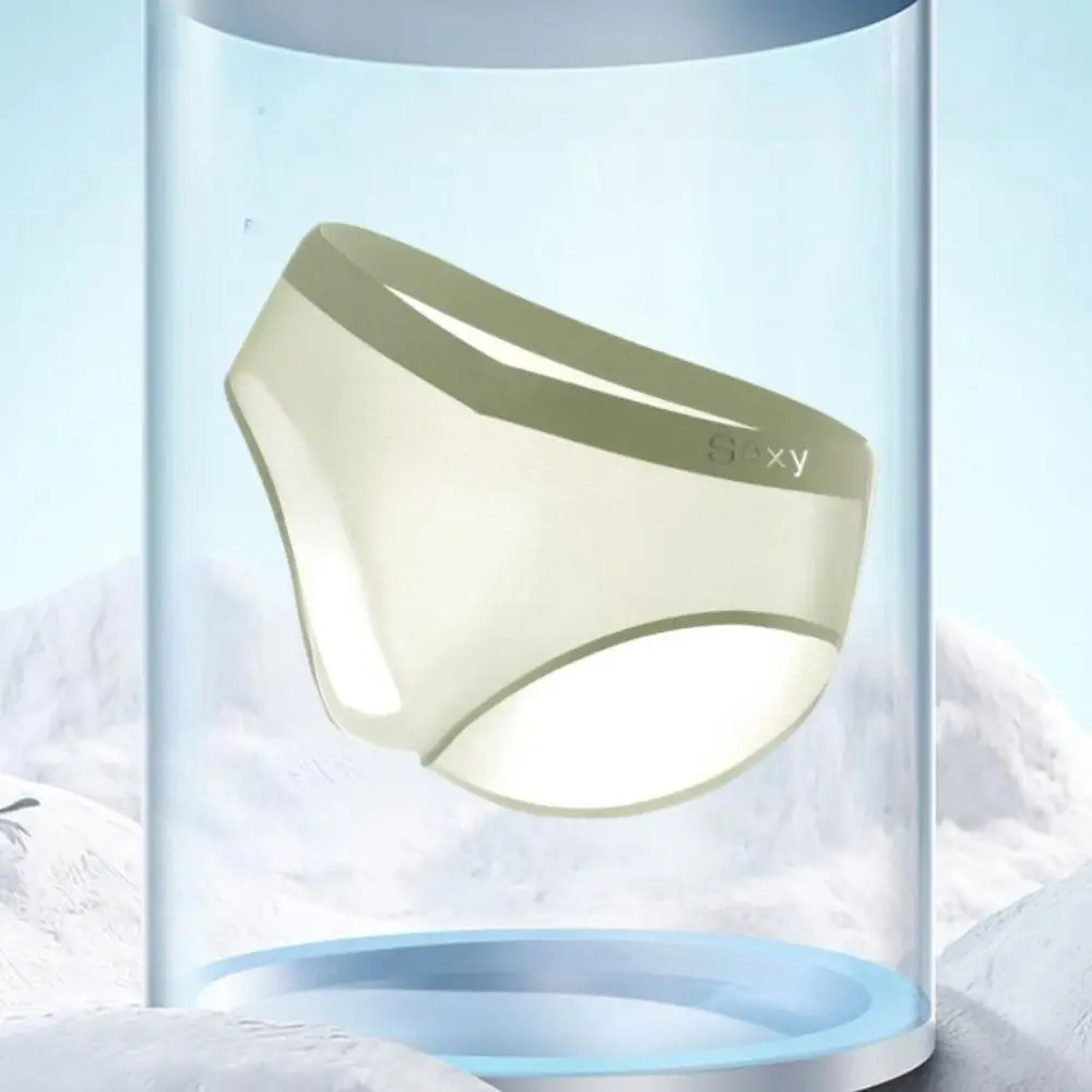 Einfarbige, dünne Sommer-Satin-Slips für Herren, atmungsaktive Unterhosen aus Eisseide, schlichte, schnell trocknende, nahtlose Unterwäsche für Herren, Sommer – Detail 10