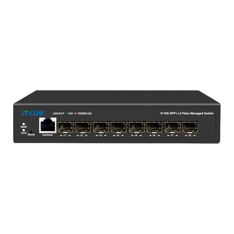 8-Port 10-Gigabit SFP+ L3 Managed Network Switch with DHCP Dynamic Routing VLAN Division And Port Aggregation Support