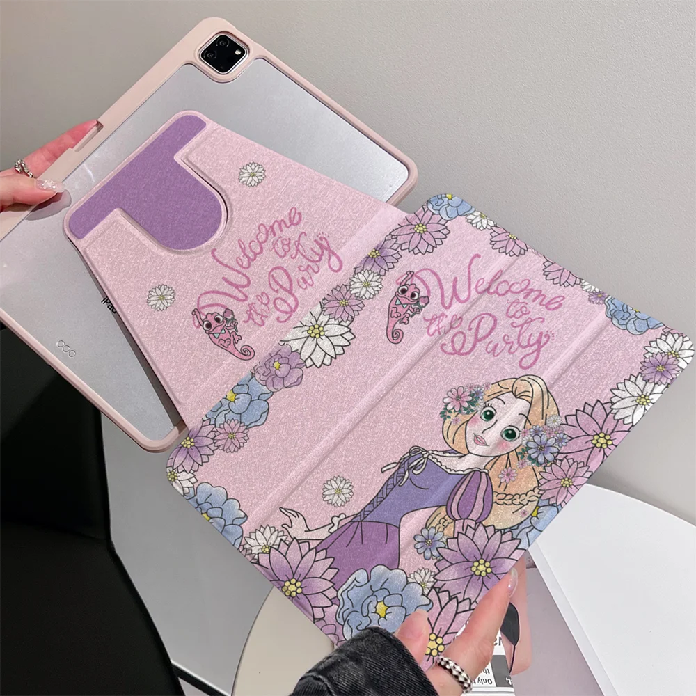 

Чехол Princess Rotation для iPad Air 11 2025 Air6/5/4 M2 Pro11 M4 A16 11/10 Mini6 7 A17 10,2/10,5 9,7 с крышкой-подставкой для ручки