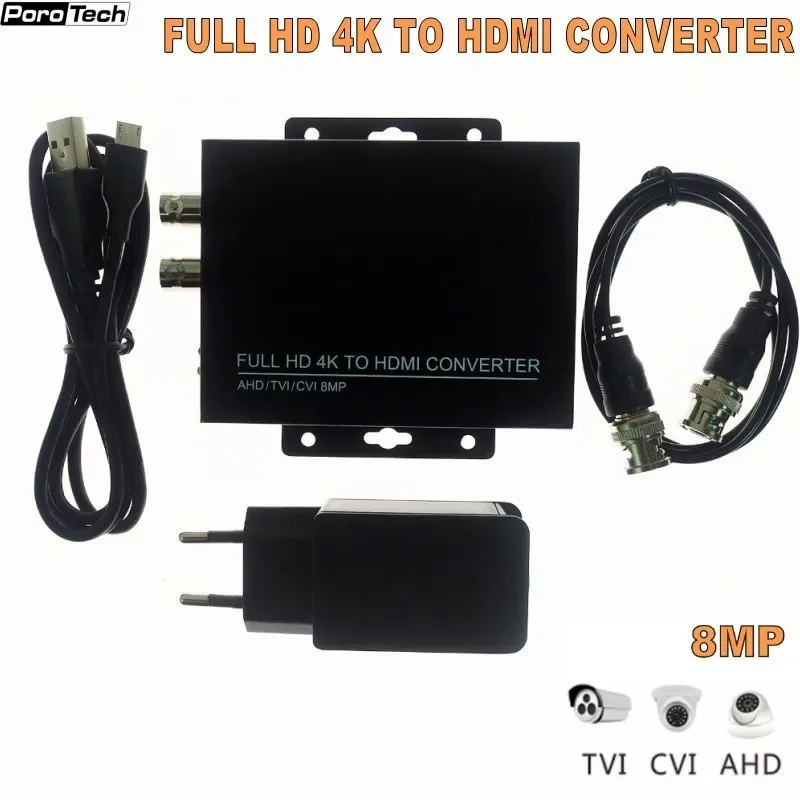 

2019 Newest 4K 720/1080P HDC-ADH 4-in-1 Resolution supports CVI 8MP /TVI 8MP /AHD 8MP+CVBS to HDMI Converter security test