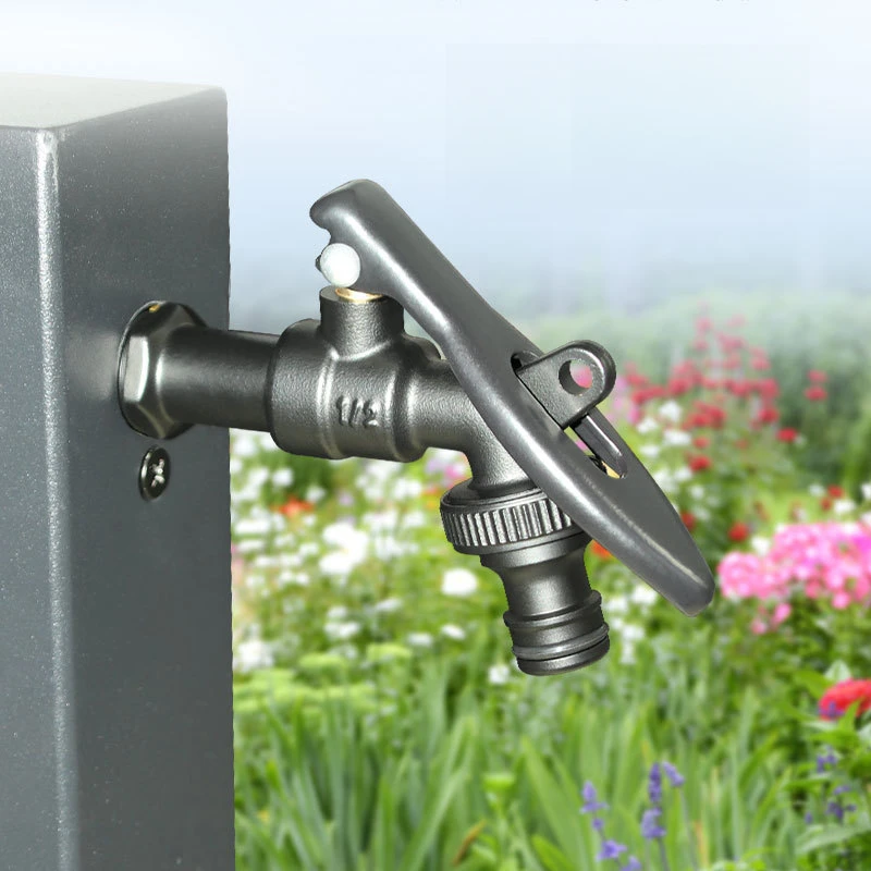 Solid Brass Outdoor Faucet Lockable Frost Proof Garden Water Tap High Flow Hose Bib for Yard Washing Irrigation