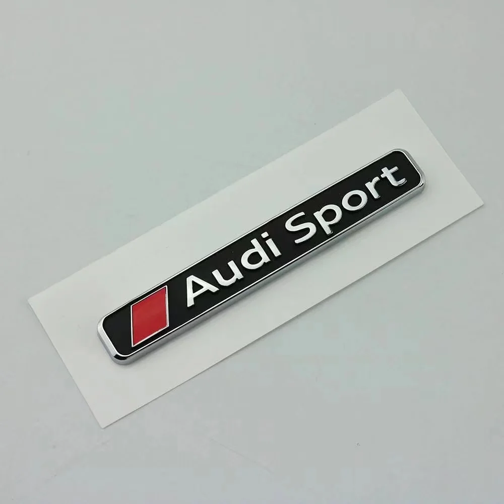 1PCS ABS Audi Sport Badge car styling For Audi S A1 Q7 Q8 TT RS A3 A4 B9 Car Body Trunk Stickers Decoration Auto Accessories