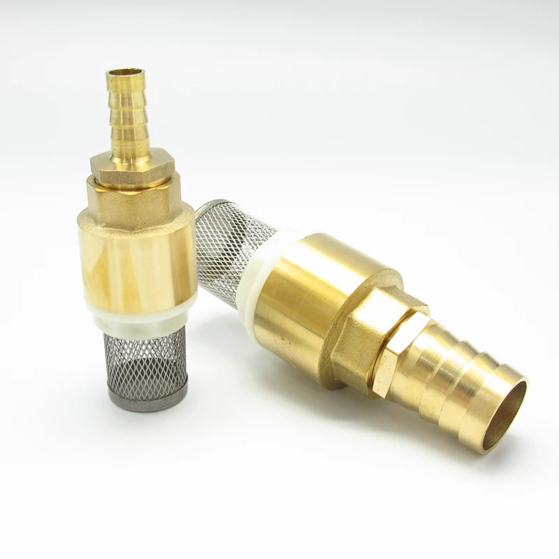 10mm 12mm 14mm 16mm 19mm 25mm 32mm OD Hose Barb Brass Check Valve Strainer Filter Bottom Valve Foot Valve For Water