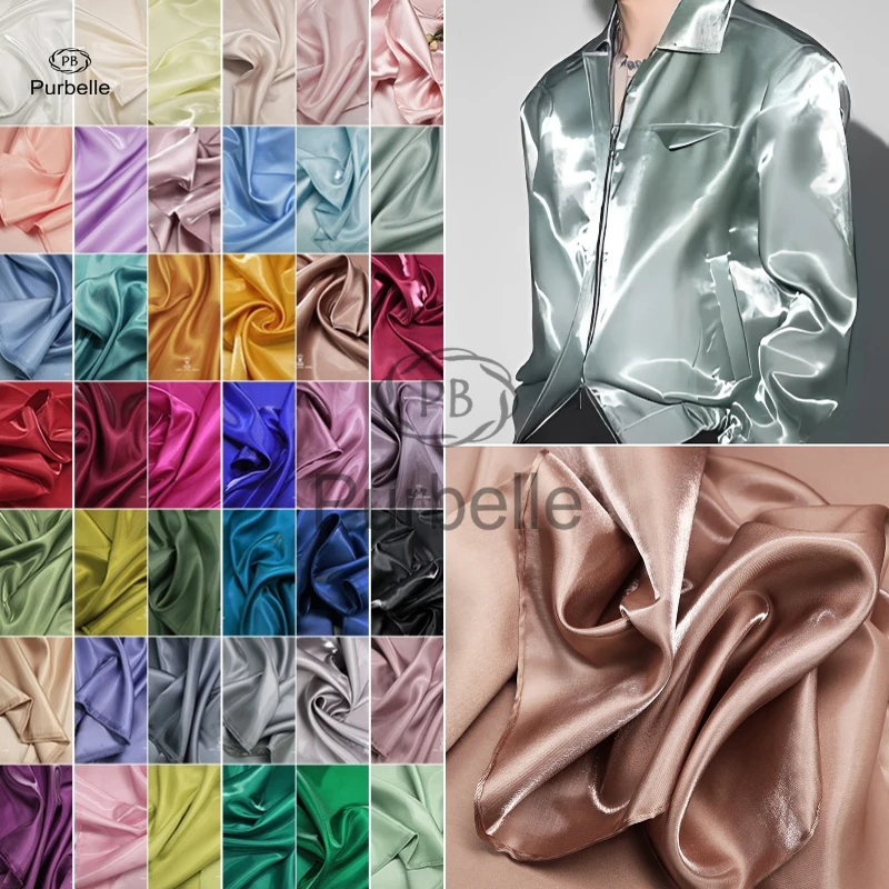 

Shiny Glossy Liquid Satin Fabric, Sparkling Crystal Satin for Handmade DIY Garments, Dress Formal Gown, Designer Grade Material