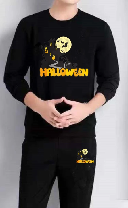 

Men's set sport man Long sleeves sports men's sports set Autumn printed Halloween Moon y2k tracksuit man tracksuit set