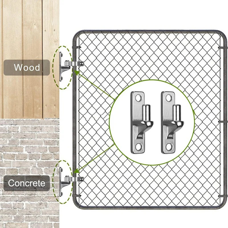 Dobradiça de aço inoxidável resistente, Montagem na parede para madeira ou concreto, Fazenda ao ar livre, Pacote 2