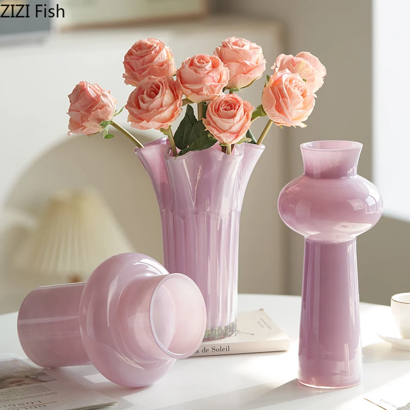 Unregelmäßige Glasvase, Hydrokulturvasen, Blumenarrangement, künstlerische Blumengefäße, Ornament, dekorative Vase, getrocknete Blumenvasen