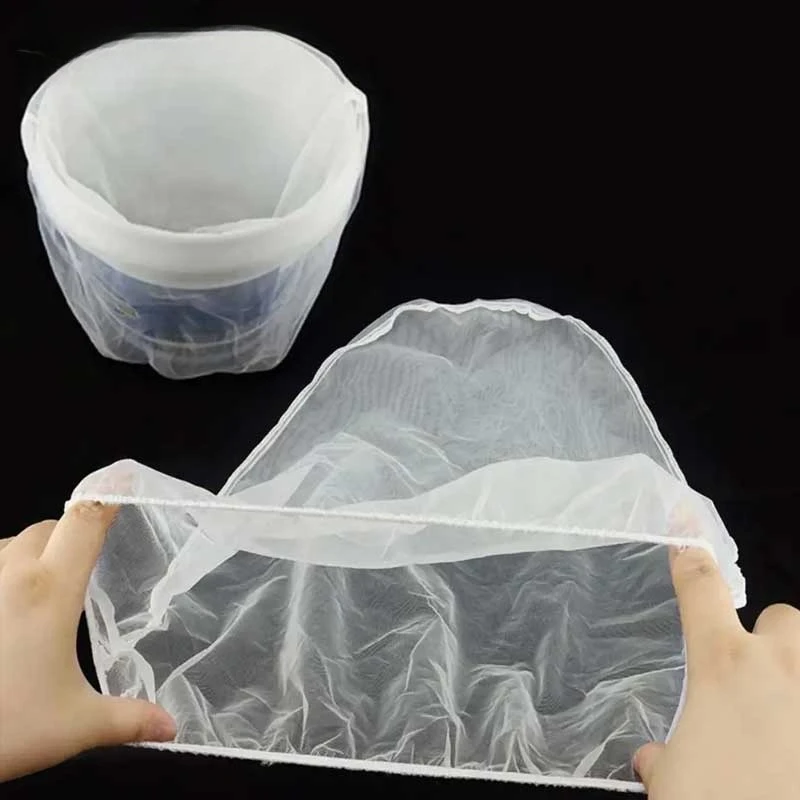 

100Mesh Nylon net bag White Breathable Garden Plant Fruit vegetable Protect Drawstring Mesh Net bag Nylon Filter Tool 10Pc