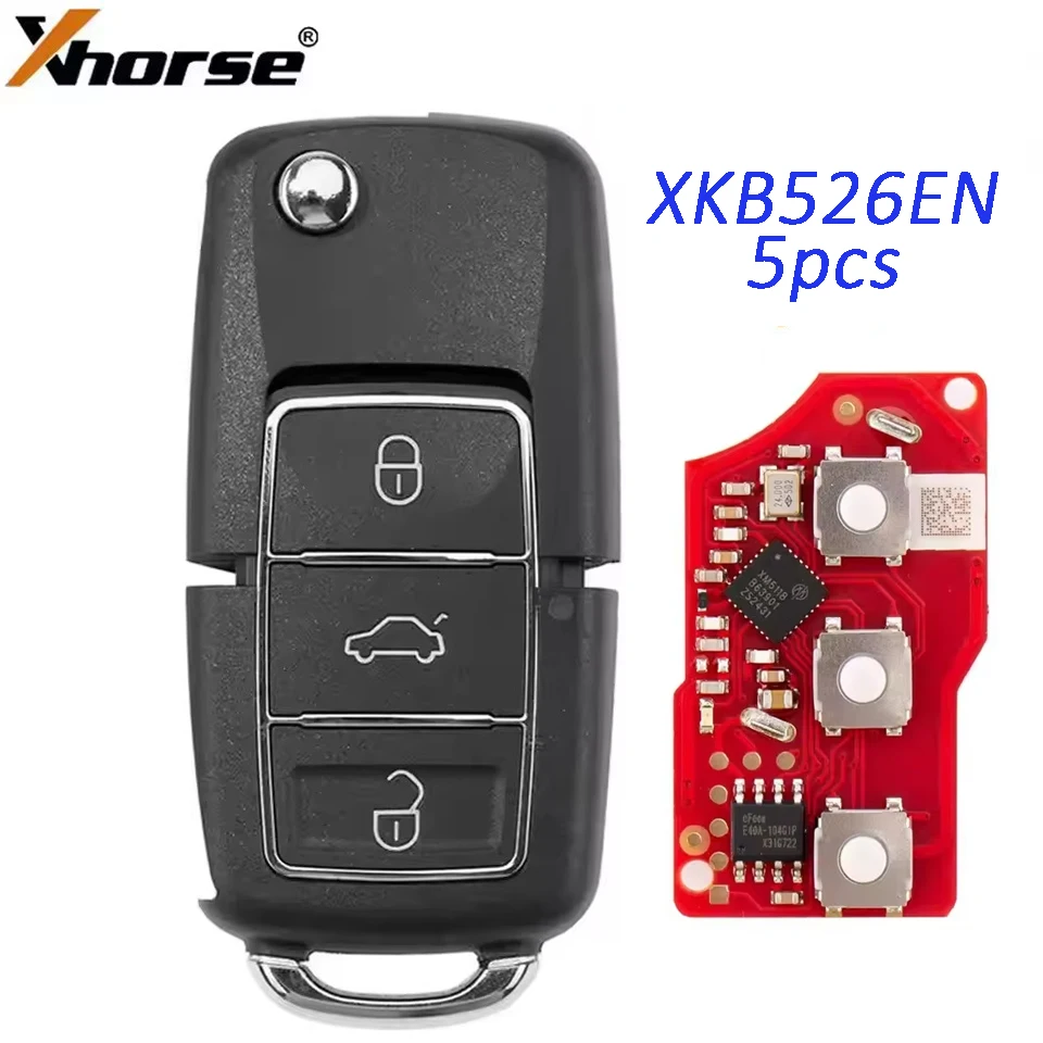 5pcs/lot XKB526EN Xhorse VVDI 2nd Generation Wire Remote Key English Version for Volkswagen B5 Type 3 Buttons