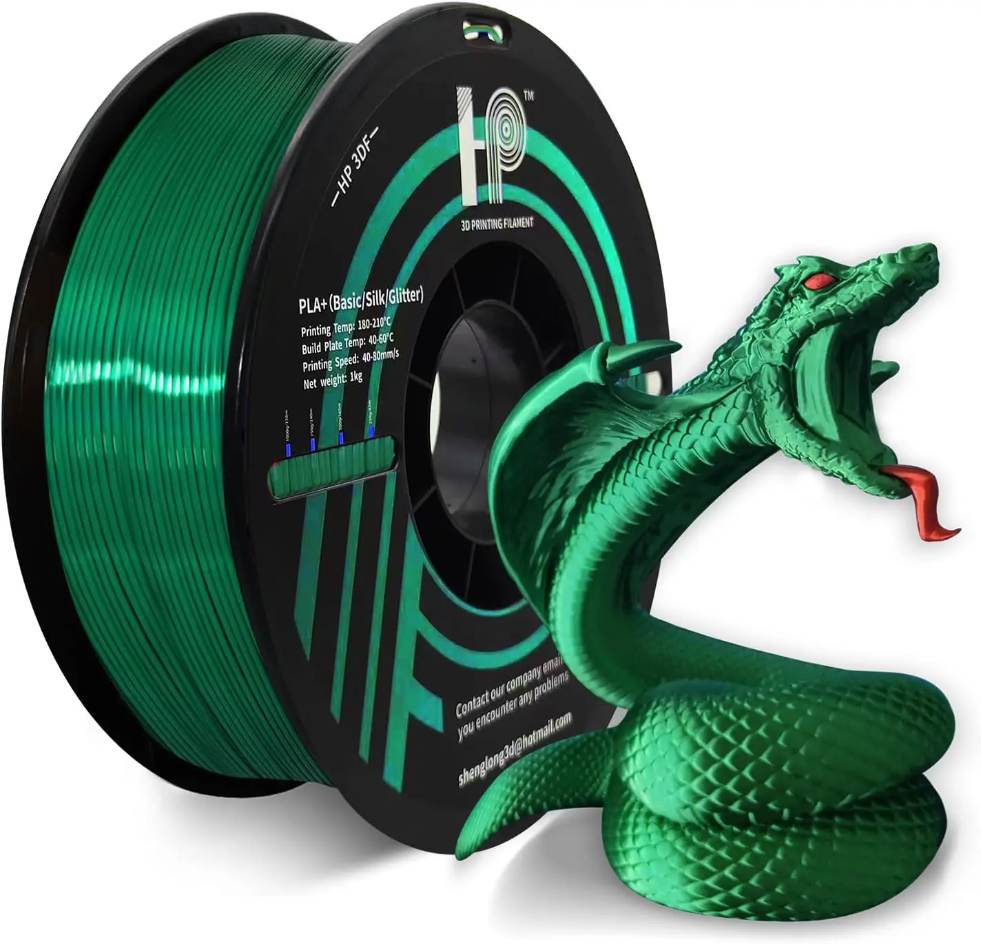 

HP3DF 3D Printing Filament, PLA material,1.75mm Dimensional Accuracy +/- 0.02mm, 1KG Spool (2.2 lbs), Fit Most FDM Printers