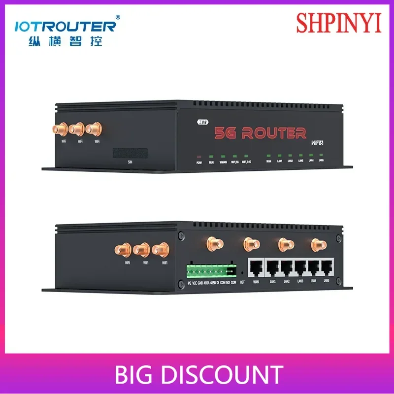 Industrial 4G/5G Router with Wide Temperature Range (-40°C~75°C) Firewall VPN Function and WEP Encryption QoS Enabled