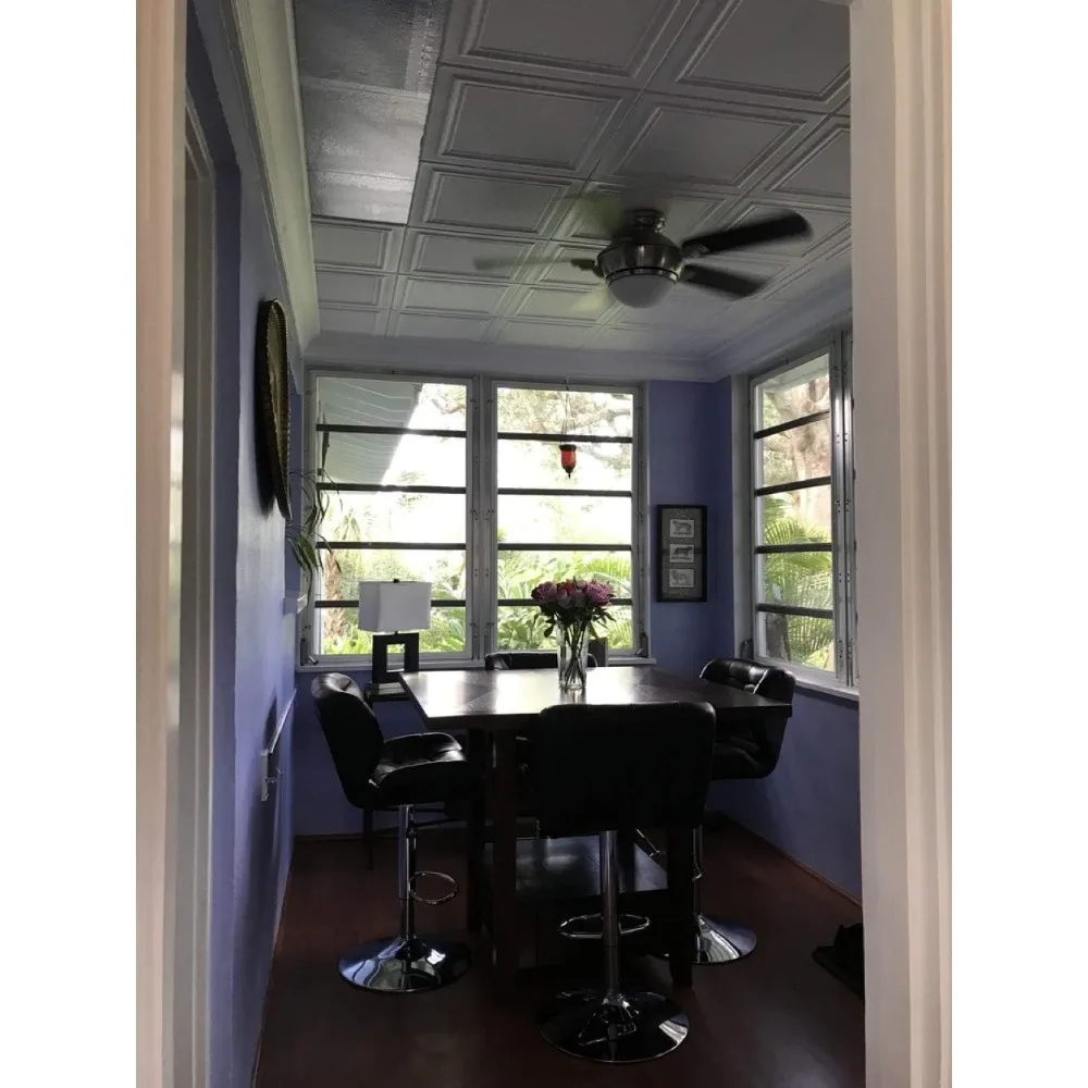 CEILINGS R24 Line Art Schaumstoff-Deckenfliese zum Aufkleben (128 Quadrat ft./Koffer), 48, Packung, einfarbig, Weiß