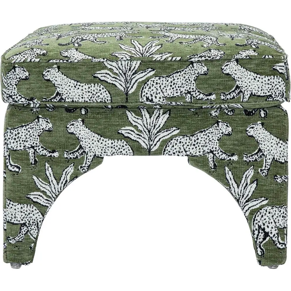 Olive Green Ottoman-Upholstered Accent ootrest, Textured aric Pou Stool or Living Room, edroom or Entryway ating