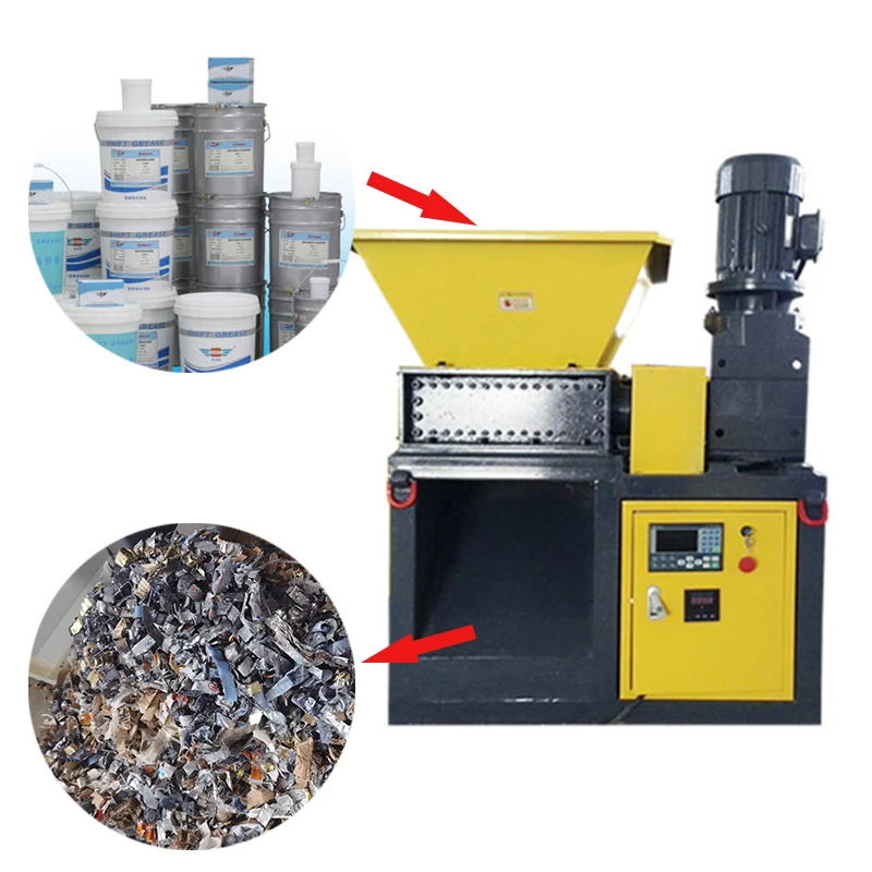 Mini  metal shredder plastic/metal can shredding machine for sale dual shaft shredder